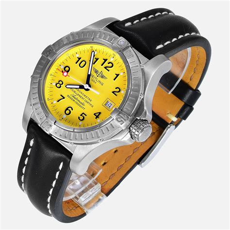 breitling yello face watch|breitling avenger yellow.